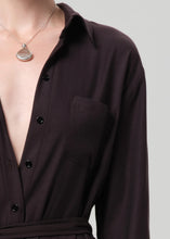 Load image into Gallery viewer, Camillia Shirt Dress in Portofino Twill Brown