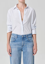 Load image into Gallery viewer, Avni Slim Shirt in Blue Micro Stripe