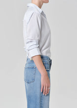 Load image into Gallery viewer, Avni Slim Shirt in Blue Micro Stripe