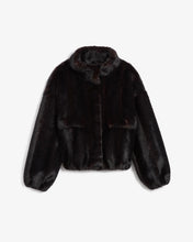 Load image into Gallery viewer, Iris Shaved Mink Bomber in Black
