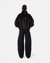 Load image into Gallery viewer, Iris Shaved Mink Bomber in Black