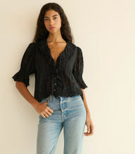 Load image into Gallery viewer, Henri Top in Black Eyelet