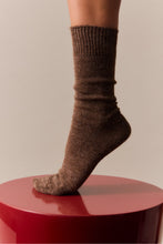Load image into Gallery viewer, Alpaca Socks in Treacle Brown