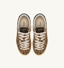 Load image into Gallery viewer, Windscape Low Top Trainers in Suede/ Leopard Printed Black