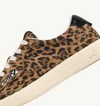Load image into Gallery viewer, Windscape Low Top Trainers in Suede/ Leopard Printed Black