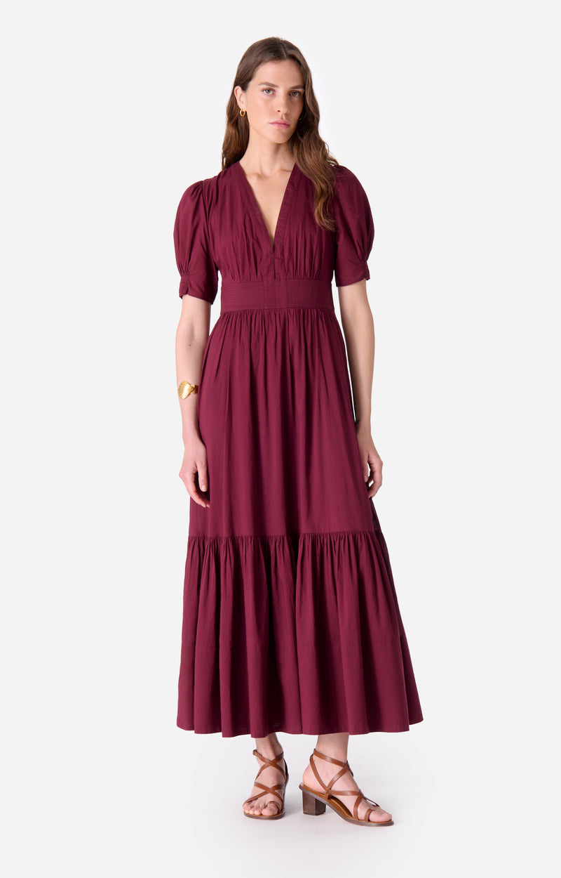 Edorine Dress in Bordeaux