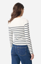 Load image into Gallery viewer, Gaby Long Sleeve T-Shirt in Ecru/Navy

