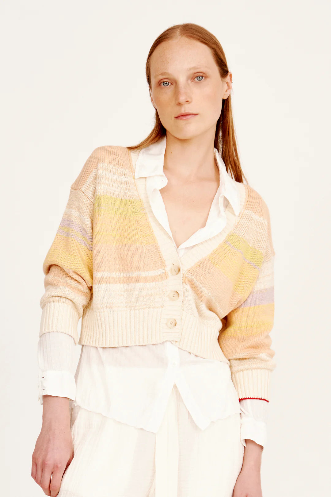 Raquel Allegra Gower Cardigan in Yellow Tribeca Brighton