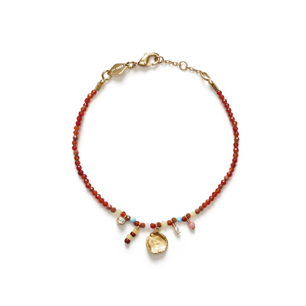 Maroon Harmony Bracelet in Gold