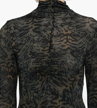 Load image into Gallery viewer, Koa Jersey Ruched Front Turtleneck Dress in Desert Jasper
