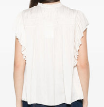 Load image into Gallery viewer, Agosta Flutter Sleeve Top in Cowrie
