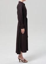 Load image into Gallery viewer, Camillia Shirt Dress in Portofino Twill Brown
