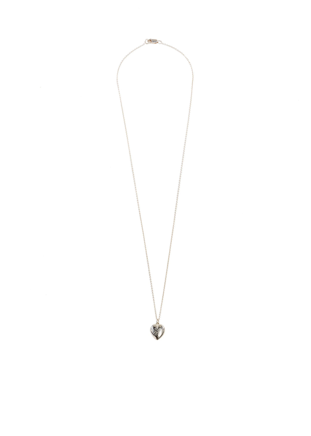 Silver Engraved Heart Necklace