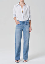 Load image into Gallery viewer, Avni Slim Shirt in Blue Micro Stripe
