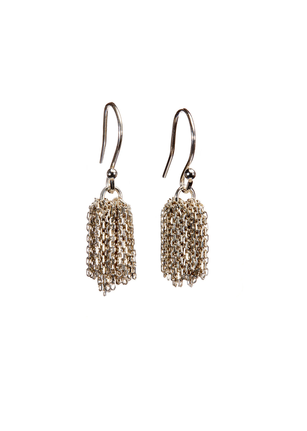 Silver Fine Pom Pom Earrings