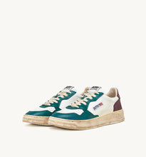 Load image into Gallery viewer, Super Vintage Low Top Trainers in White/Leather/Aubergine/Petrol
