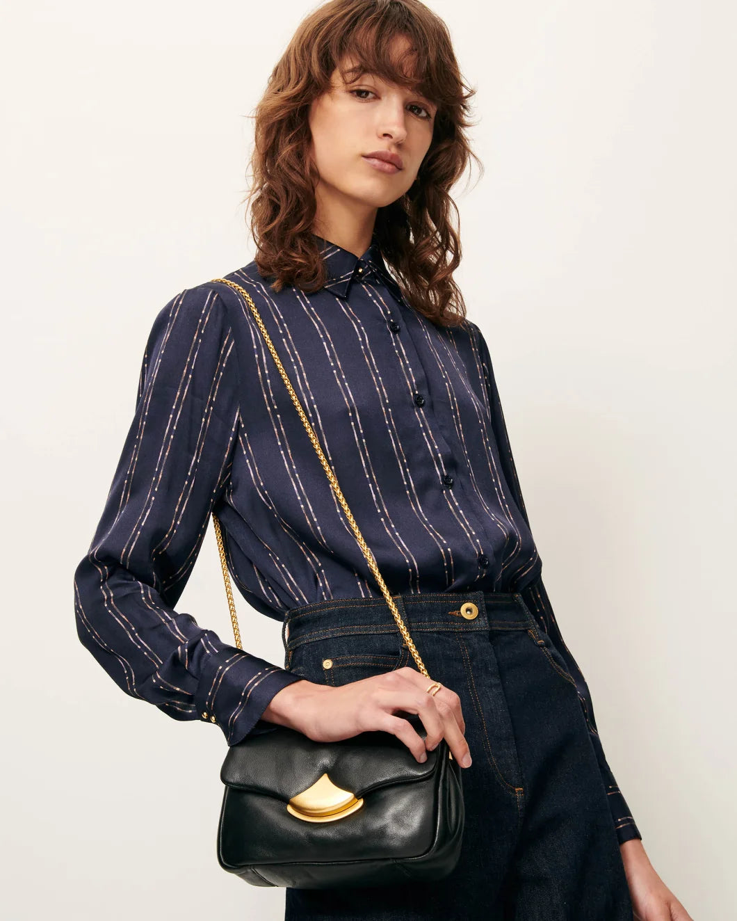 Britjet Printed Shirt in Navy-Plum-Ikat