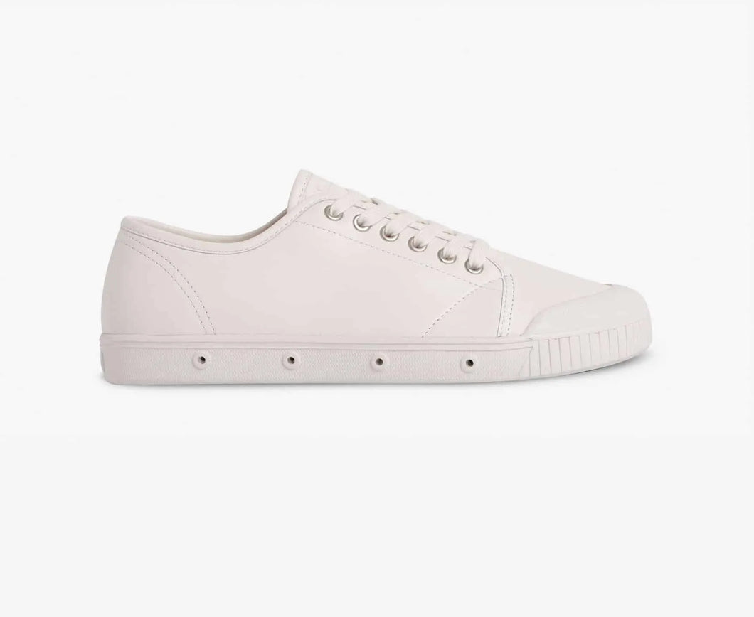 Goatskin Leather Low Top Trainers in White