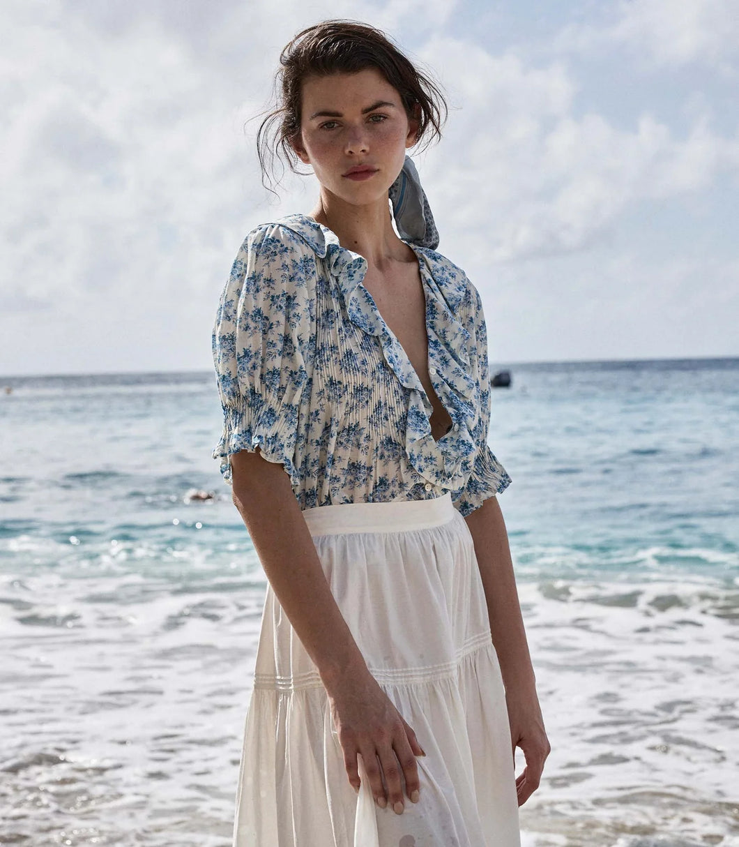 Henri Top in Bleu Rosier Floral