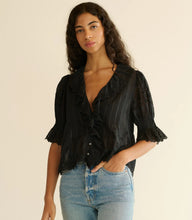 Load image into Gallery viewer, Henri Top in Black Eyelet
