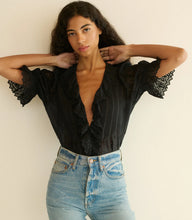 Load image into Gallery viewer, Henri Top in Black Eyelet
