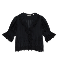 Load image into Gallery viewer, Henri Top in Black Eyelet
