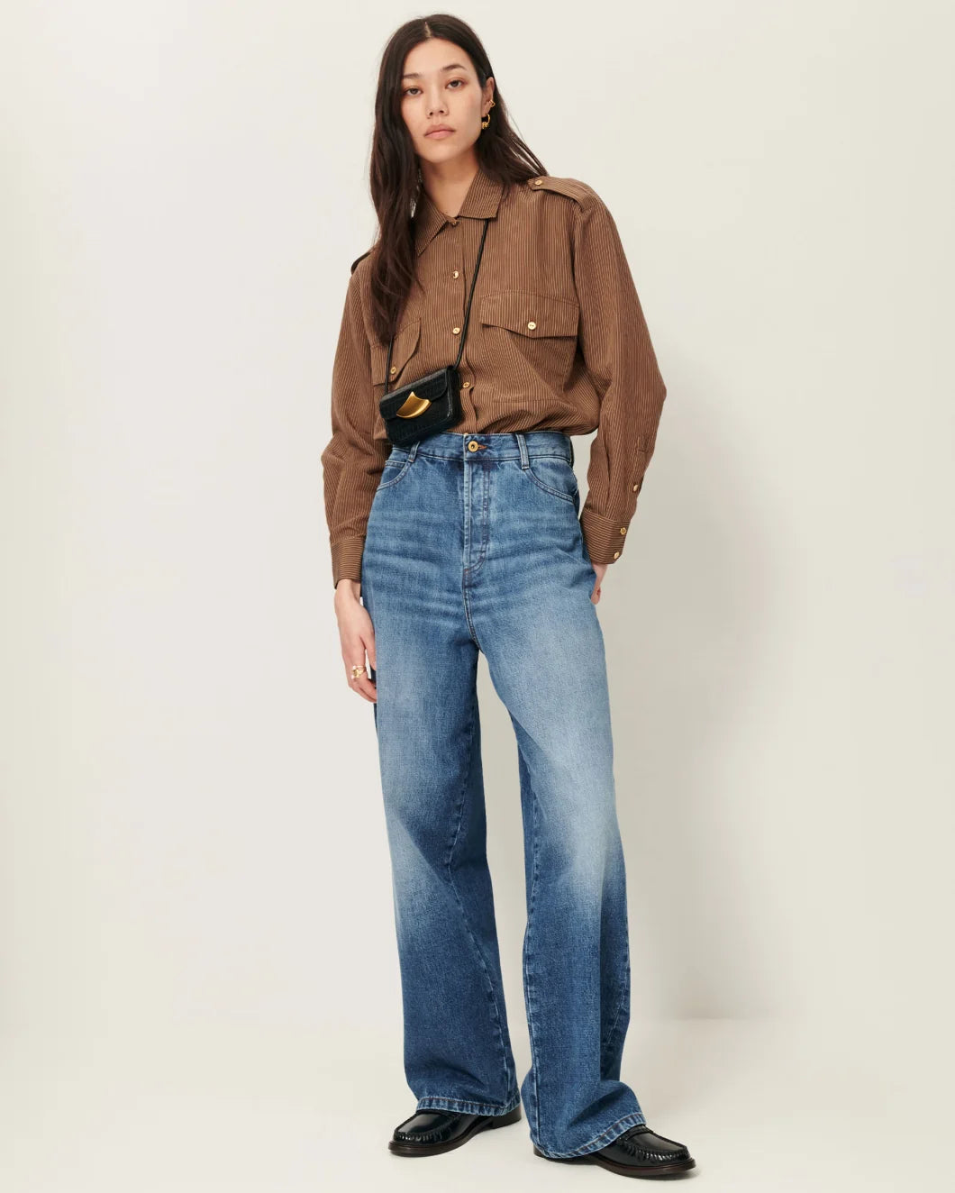 Honoria Striped Shirt in Nutsand