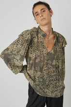 Load image into Gallery viewer, Cerise Blouse in Faux Noir
