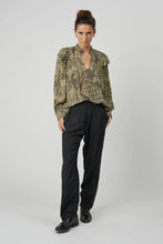 Load image into Gallery viewer, Cerise Blouse in Faux Noir
