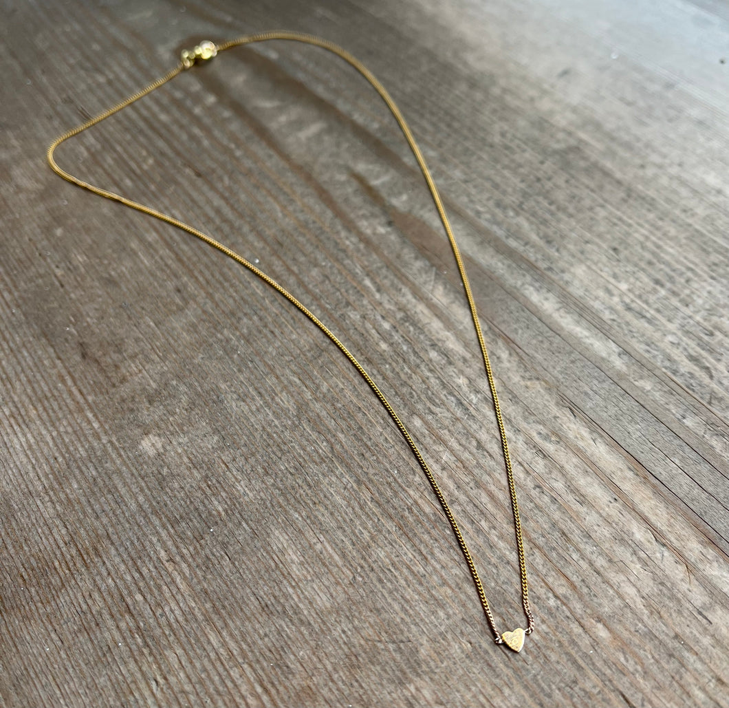 Tiny Heart Necklace in Gold