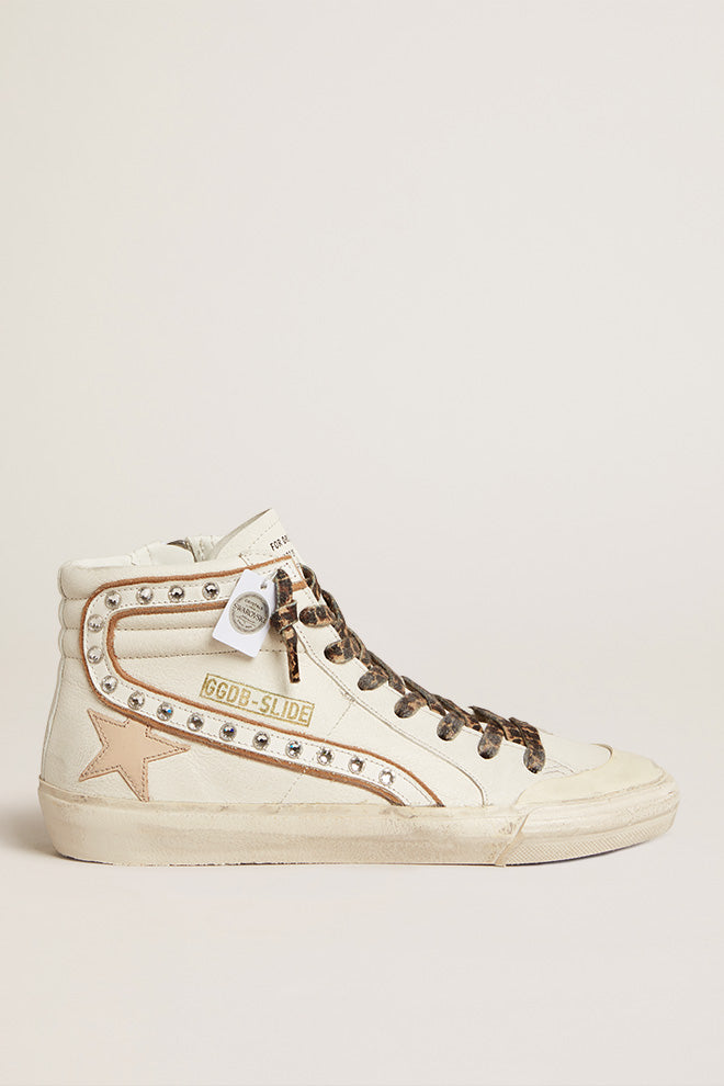 Slide Penstar Trainers in White/Beige/Platinum