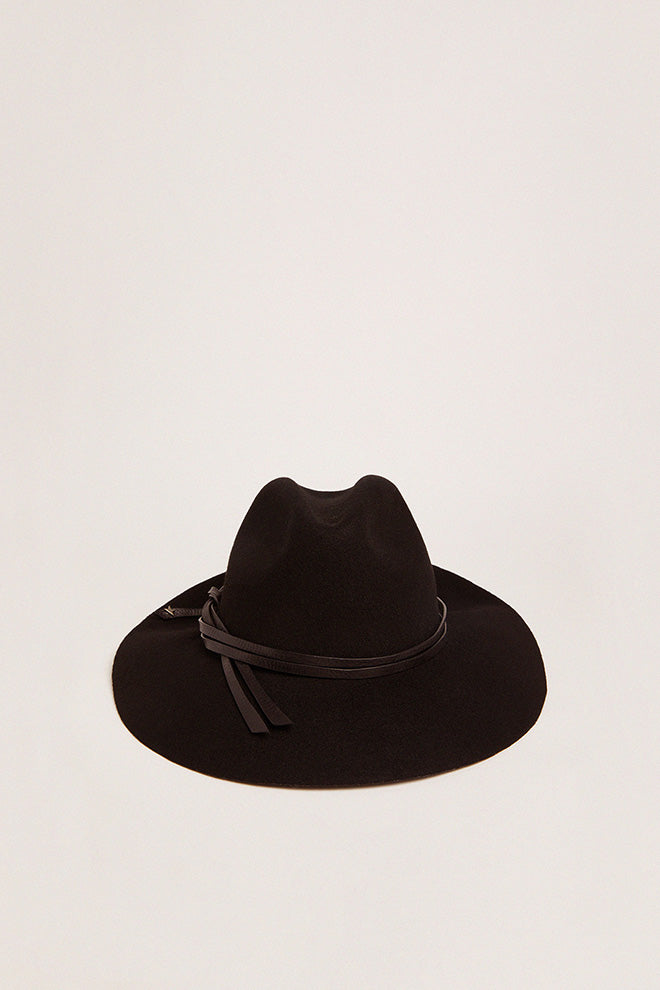 Golden Fedora Hat in Black