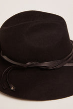 Load image into Gallery viewer, Golden Fedora Hat in Black
