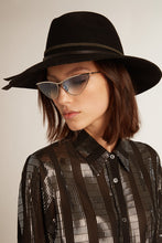 Load image into Gallery viewer, Golden Fedora Hat in Black
