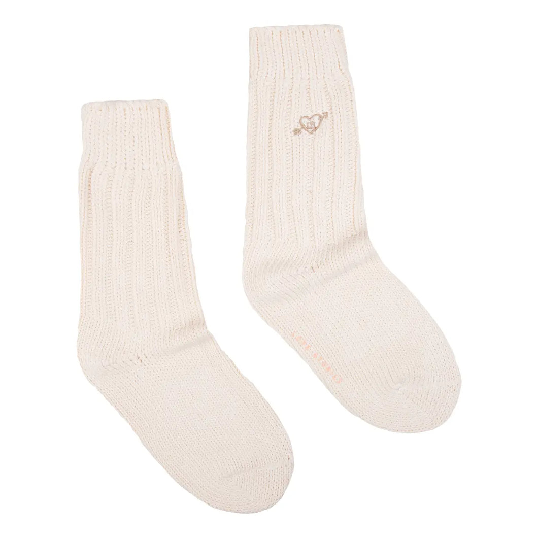 Rib Socks in Off White