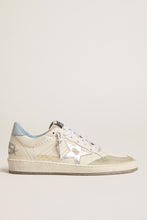 Load image into Gallery viewer, Ball Star Trainers in White/ Blue Fog/ Silver
