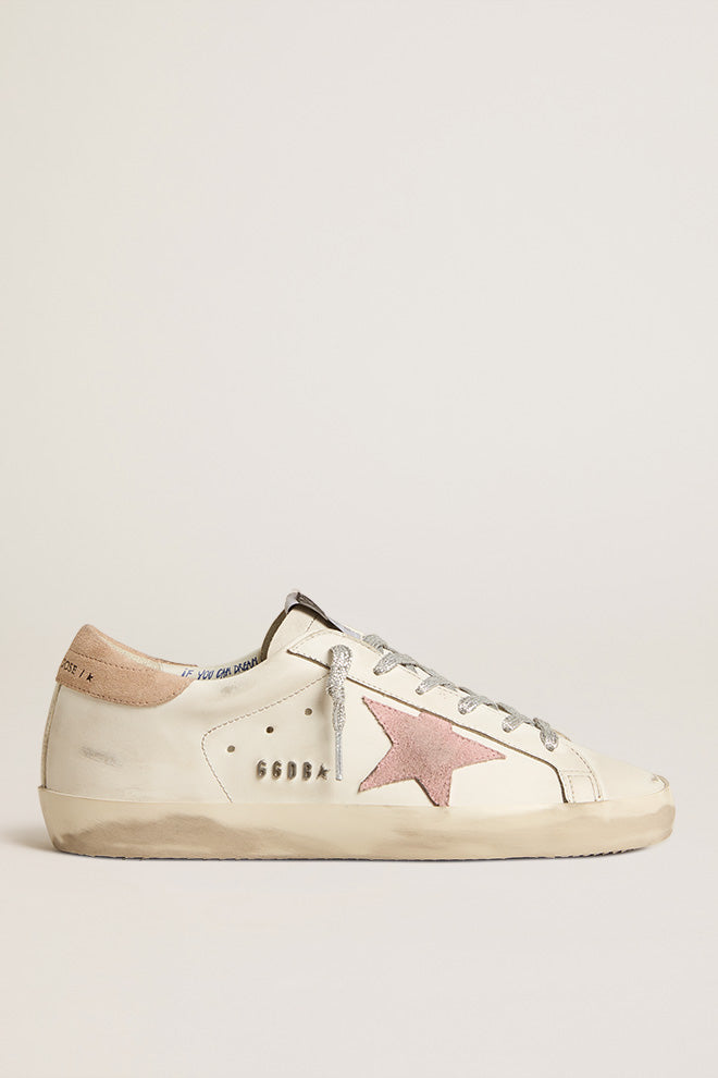 Super-Star Trainers in Optic White/ Antique Pink/ Nougat