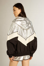 Load image into Gallery viewer, Star W&#39;s Patchwork Windbreaker in Silver/ Dark Papyrus/ Black
