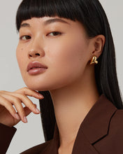 Load image into Gallery viewer, Art Heart Button Earrings in Gold
