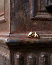 Load image into Gallery viewer, Art Heart Button Earrings in Gold
