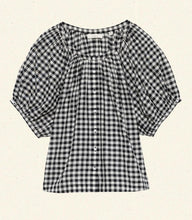 Load image into Gallery viewer, June Top in Noir Greta Gingham
