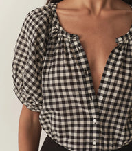 Load image into Gallery viewer, June Top in Noir Greta Gingham
