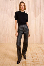 Load image into Gallery viewer, Liv Embroided Cashmere Short Sleeve Knit in Noir
