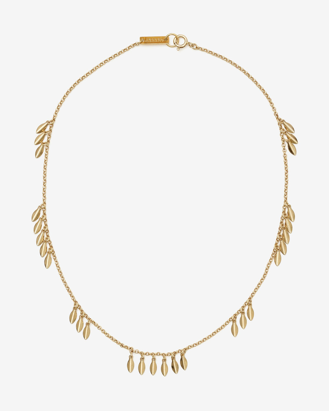 Metal Shiny Leaf Choker in Dore