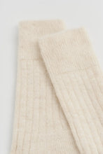Load image into Gallery viewer, Ultra Soft Alpaca Ribbed Socks in Clotted Cream
