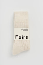 Load image into Gallery viewer, Ultra Soft Alpaca Ribbed Socks in Clotted Cream
