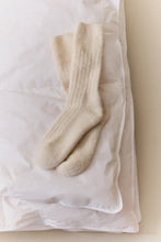 Load image into Gallery viewer, Ultra Soft Alpaca Ribbed Socks in Clotted Cream
