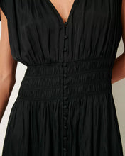 Load image into Gallery viewer, Galiane Long Smocked Dress Black
