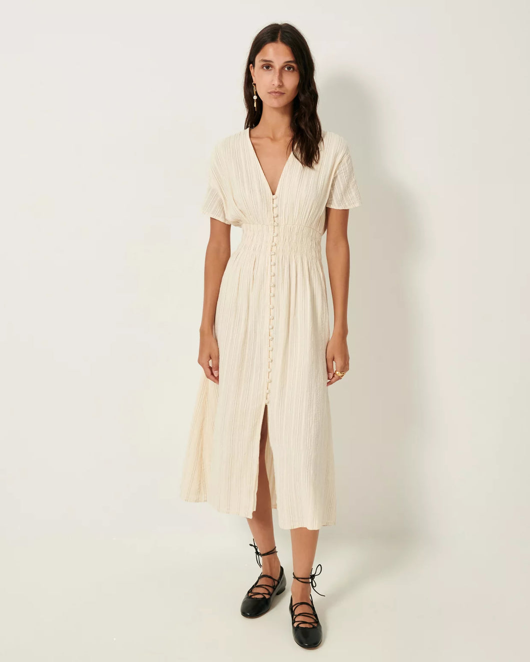 Galaposa Midi Dress Sandcream