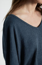 Load image into Gallery viewer, Sonoma Long Sleeve V-Neck T Shirt in Navy Blue Vintage
